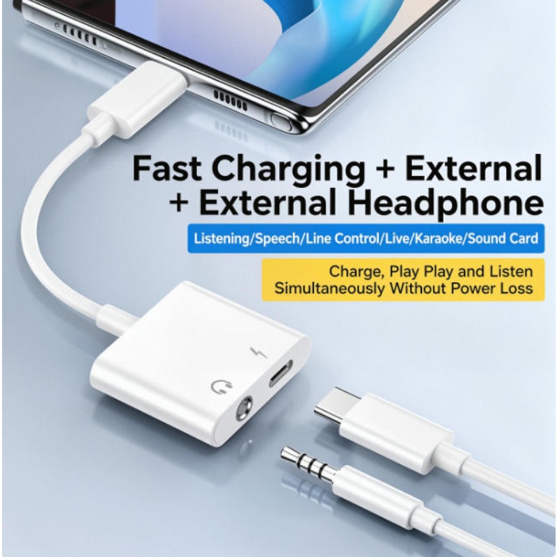 Adapter audio do iPhone 14 13  – Earphone Splitter Jack recenzja i cena